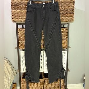 27 forever 21 Black Lace-Up Women Jeans